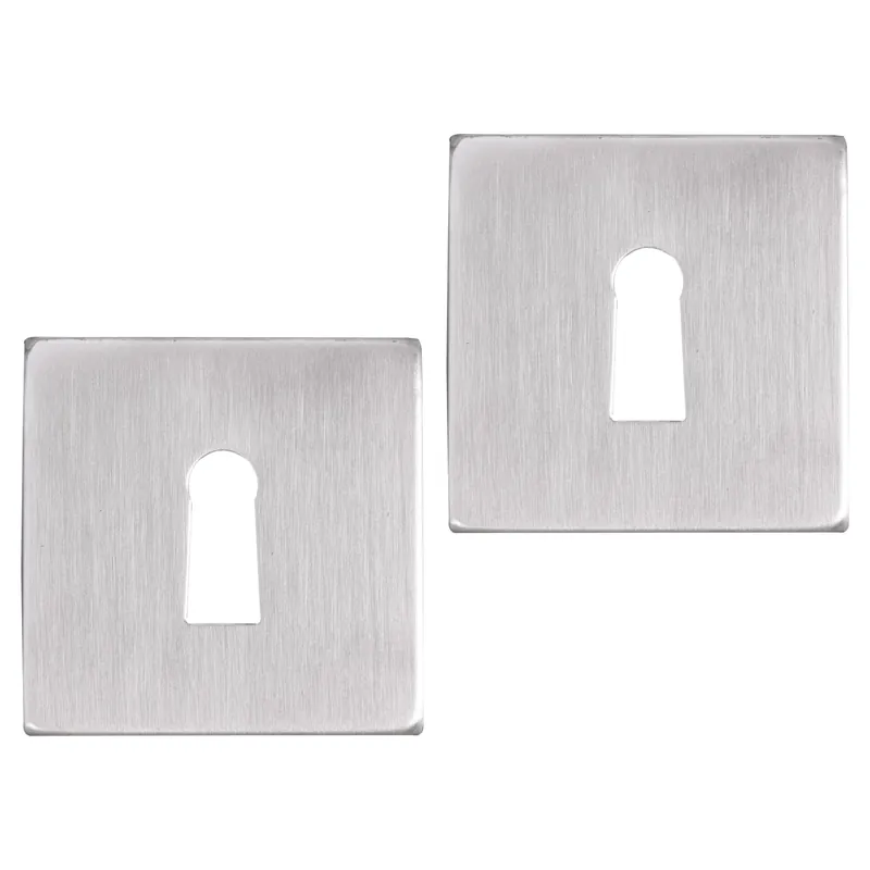 Gratis Retour Differnz Rozet met Sleutelgat Mat Chroom Vierkant 52x52mm