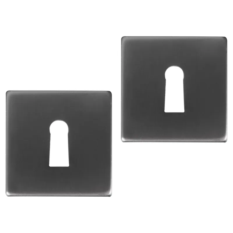 Differnz Rozet met Sleutelgat Gun Metal Vierkant 52x52mm Populair