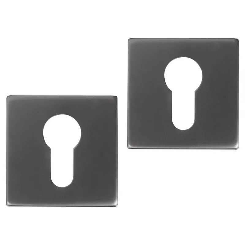 Beperkt Aanbod Differnz Rozet met Cilindergat Gun metal Vierkant 52x52mm
