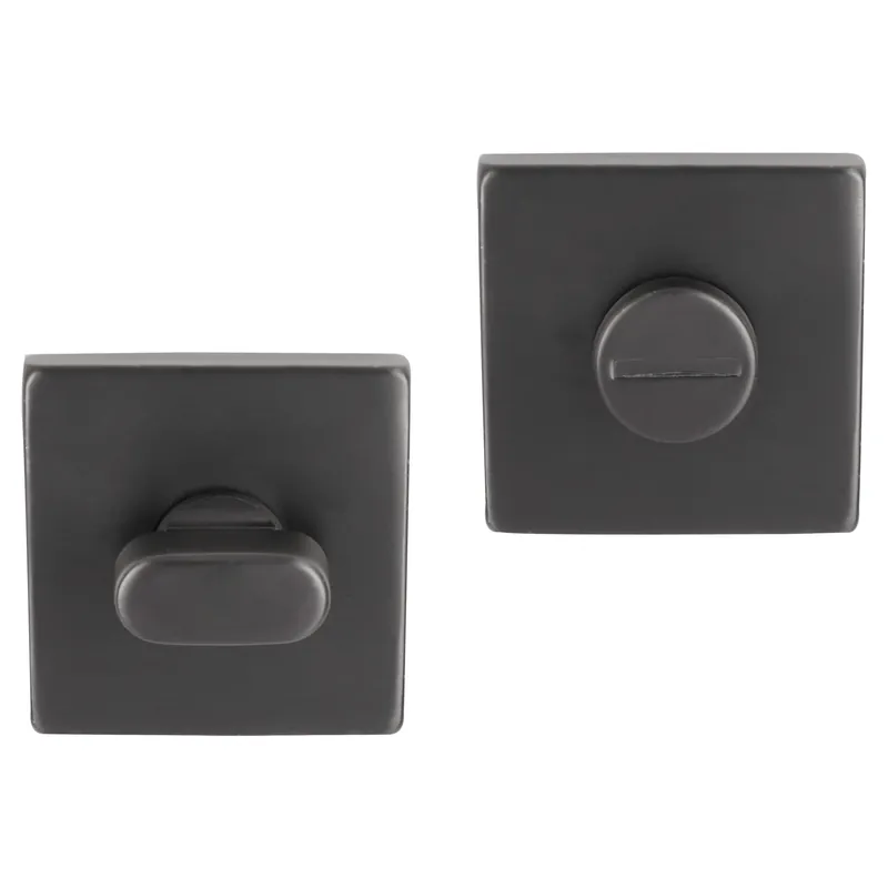 Premium Differnz Rozet met Toiletsluiting Gun metal Vierkant 52x52mm