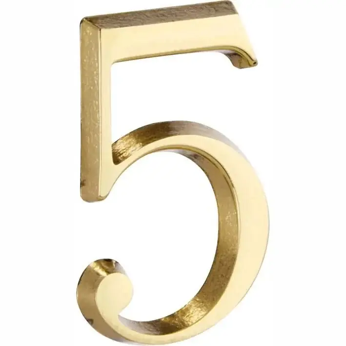 Artitec Mi Satori Huisnummer Roman 50mm-5 messing ongelakt Lage Kosten