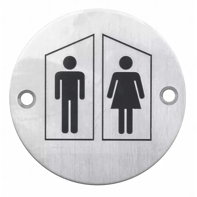HDD Pro Pictogram Man+Vrouw Rond Inox Plus Hoge Kwaliteit