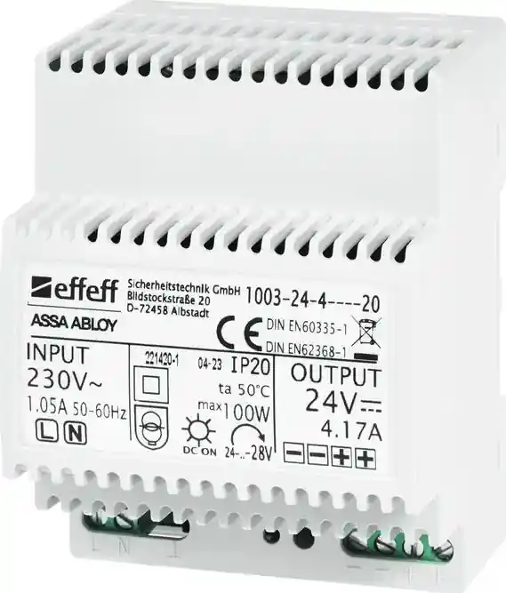 EffEff AssaAbloy Geregelde voeding 24Vdc 100W 4A Beperkte Voorraad