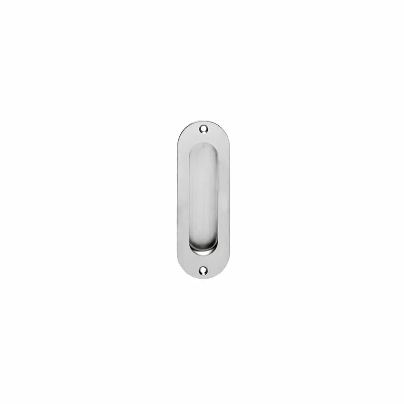 Beperkte Voorraad Schuifdeurkom ovaal 120x40mm met schroefgaten RVS