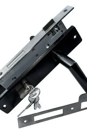 Eurofix deurslot set PC85 zwart kruk/schild recht Dagaanbieding