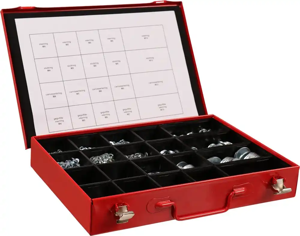 Goedkoop assortimentskoffer metaal rood kelfort