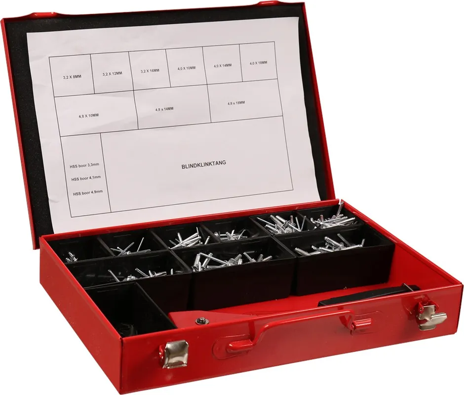Fabrieksprijs assortimentskoffer metaal rood kelfort
