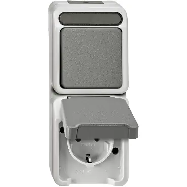 Beperkte Voorraad contactdoos+schakel wissel opbouw aqua.