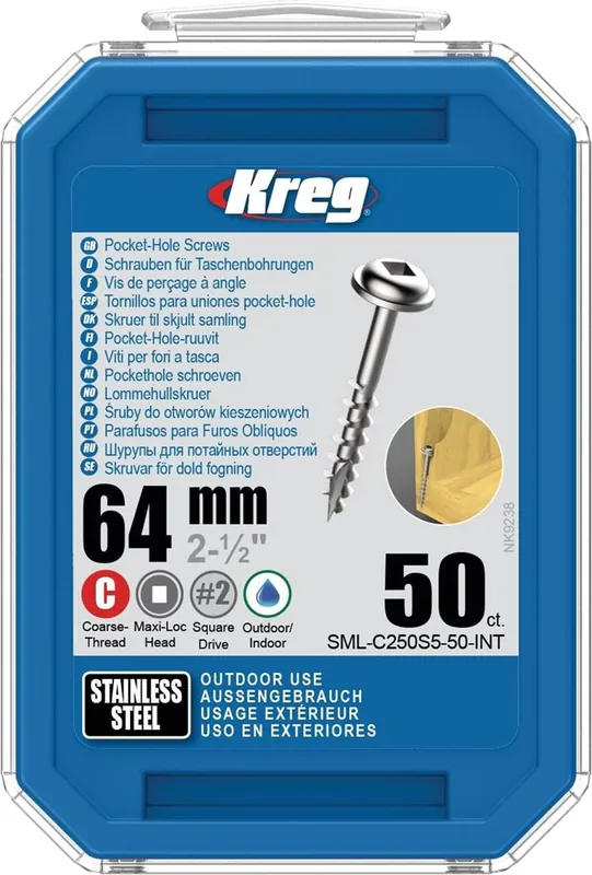 pockethole schroef rvs kreg Voordeelprijs