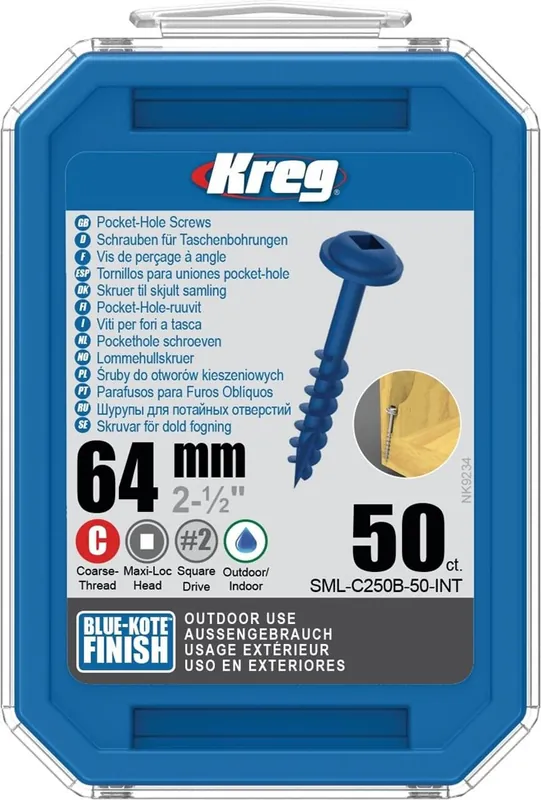 Aanbieding pockethole schroef blauw gecoat kreg